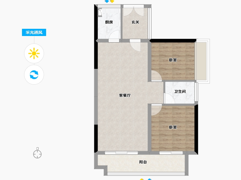 湖北省-襄阳市-融侨城·融侨悦府-71.30-户型库-采光通风