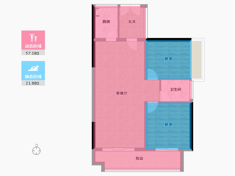 湖北省-襄阳市-融侨城·融侨悦府-71.30-户型库-动静分区