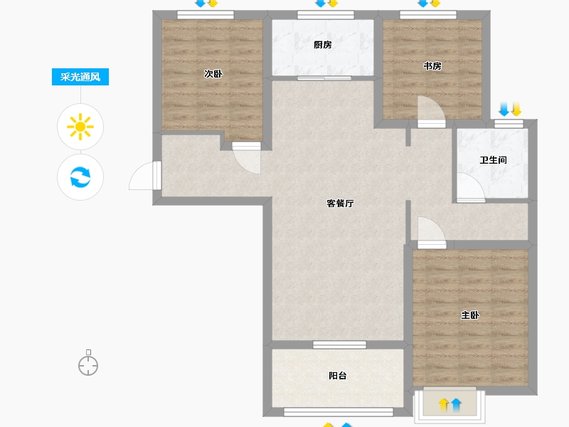 山东省-临沂市-致远翡翠传奇-90.00-户型库-采光通风