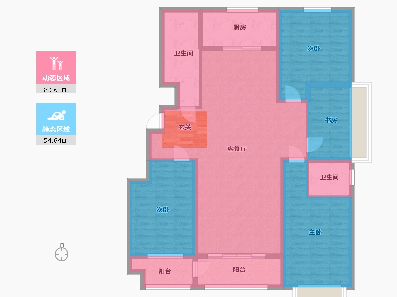 山东省-潍坊市-滨海福地世家-124.00-户型库-动静分区