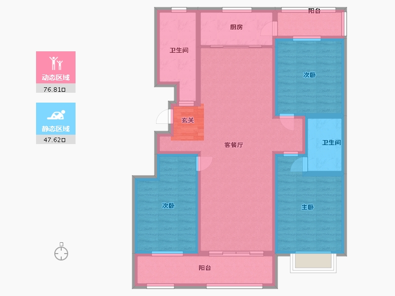 山东省-潍坊市-滨海福地世家-110.40-户型库-动静分区