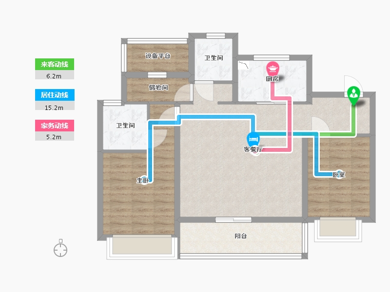 浙江省-宁波市-江望云著里-82.00-户型库-动静线