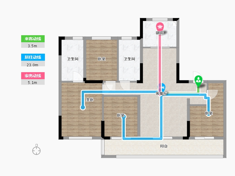 浙江省-宁波市-天阳大唐•凤澜邸-116.01-户型库-动静线