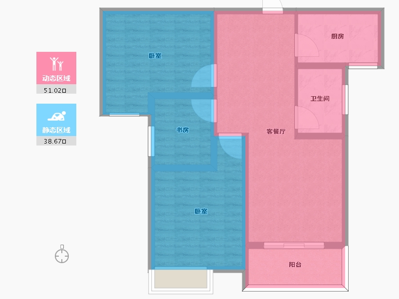 河南省-许昌市-德正西湖春天-79.82-户型库-动静分区