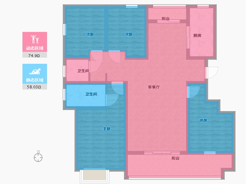 山东省-临沂市-致远翡翠传奇-118.00-户型库-动静分区