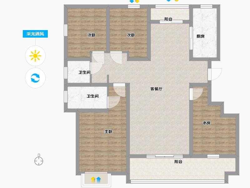 山东省-临沂市-致远翡翠传奇-118.00-户型库-采光通风