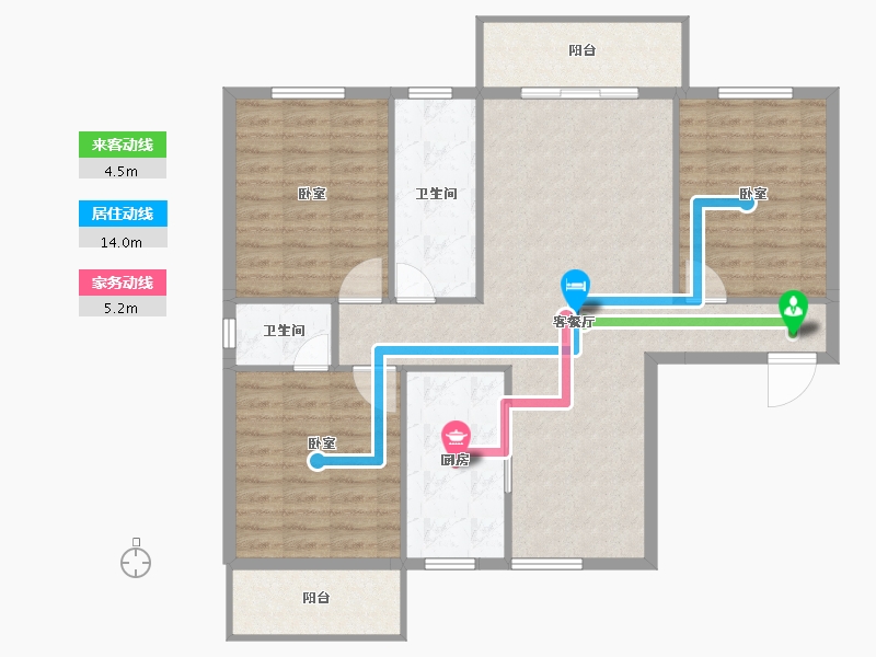 湖北省-孝感市-金北华城熙苑-104.60-户型库-动静线