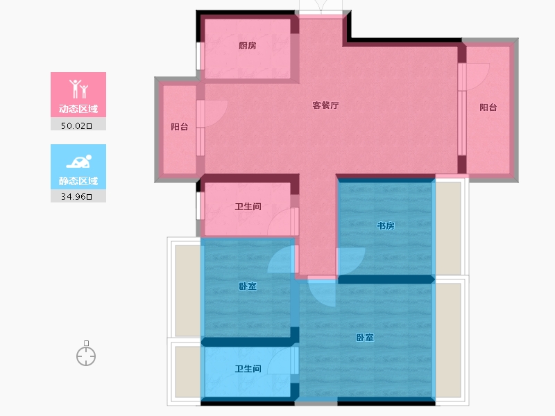 湖北省-武汉市-北大资源莲湖锦城-74.36-户型库-动静分区