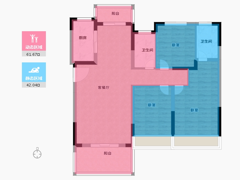 湖北省-宜昌市-万科理想城-92.00-户型库-动静分区