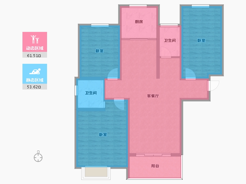 河南省-许昌市-怡通蓝堡佳苑-103.34-户型库-动静分区