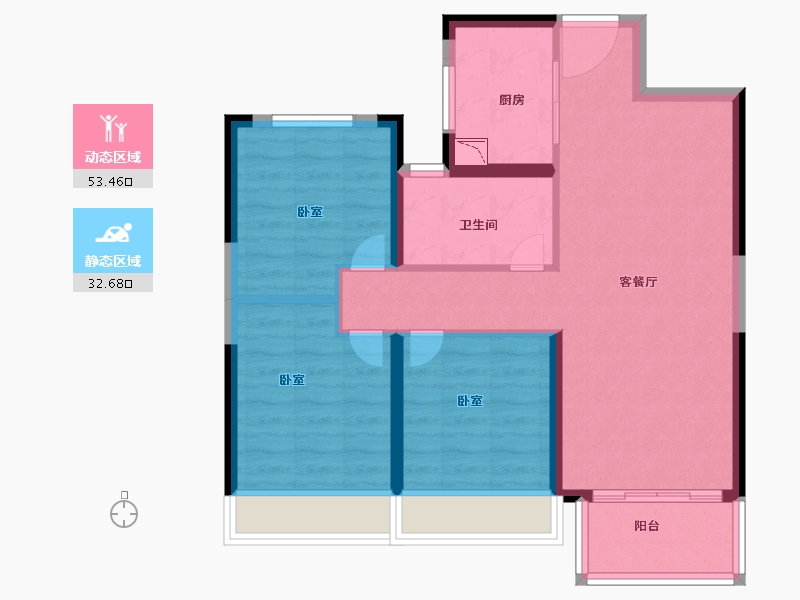 湖北省-宜昌市-万科理想城-77.00-户型库-动静分区