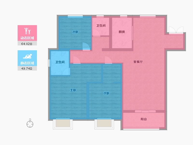 山东省-临沂市-宝丽世纪城-102.00-户型库-动静分区