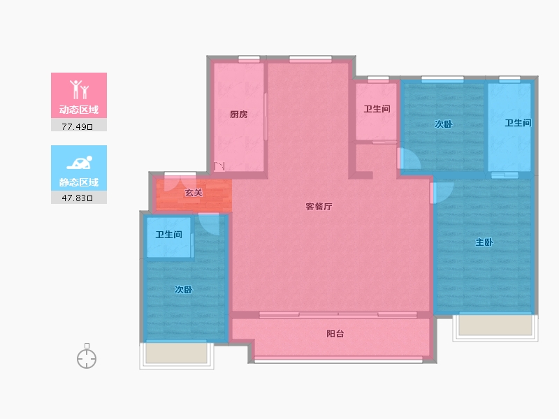 山东省-淄博市-蓝光雍锦半岛-113.00-户型库-动静分区