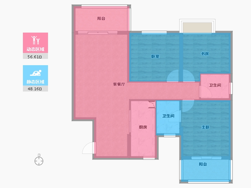 福建省-厦门市-永鸿南岸-94.00-户型库-动静分区