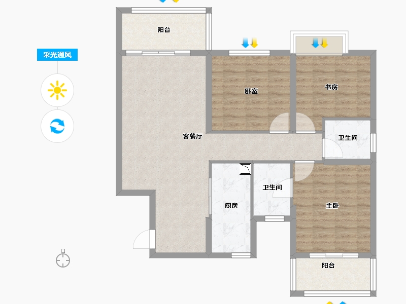 福建省-厦门市-永鸿南岸-94.00-户型库-采光通风