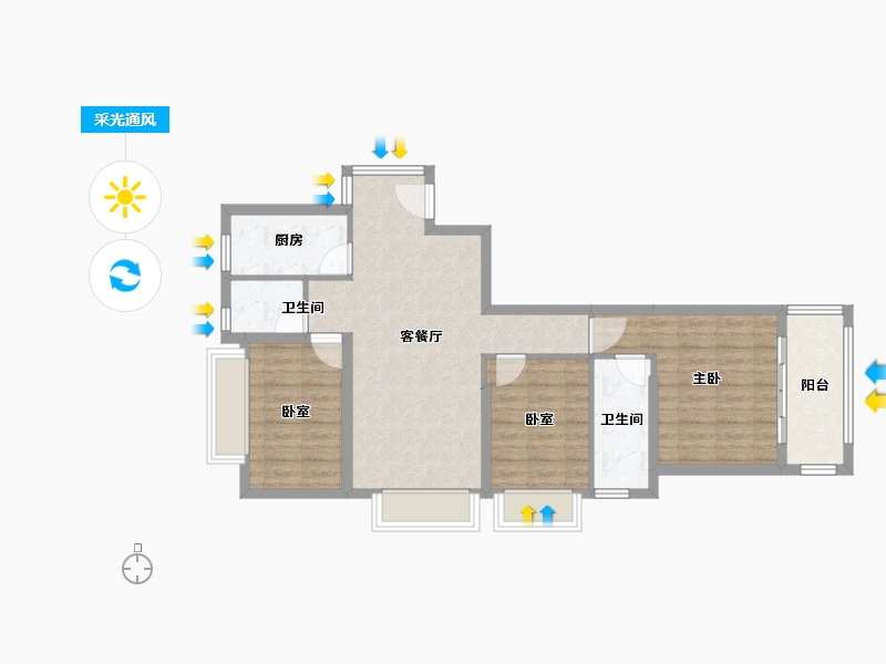 福建省-厦门市-永鸿南岸-79.01-户型库-采光通风