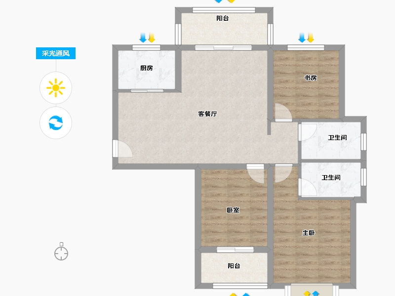 福建省-厦门市-三盛国际海岸-81.00-户型库-采光通风