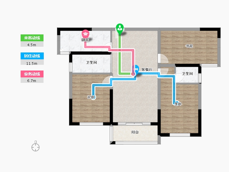 河南省-南阳市-金川西湖美景-91.32-户型库-动静线