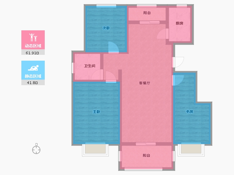 山东省-临沂市-诚德翰林园-92.00-户型库-动静分区