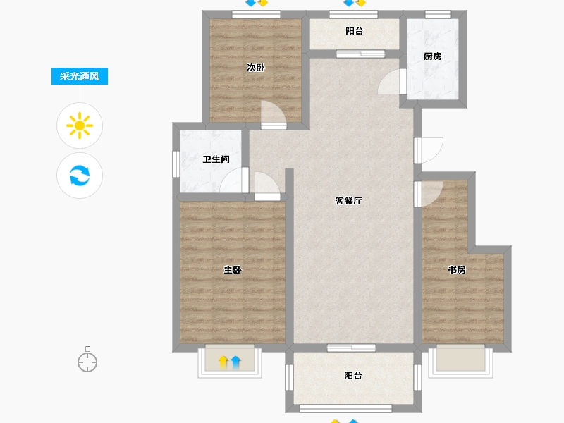 山东省-临沂市-诚德翰林园-92.00-户型库-采光通风