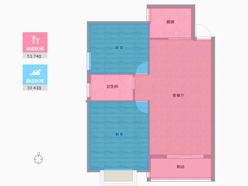 湖北省-孝感市-金北华城熙苑-75.47-户型库-动静分区