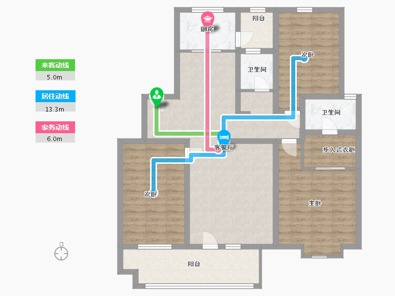 山东省-临沂市-掌舵龙湖-105.99-户型库-动静线