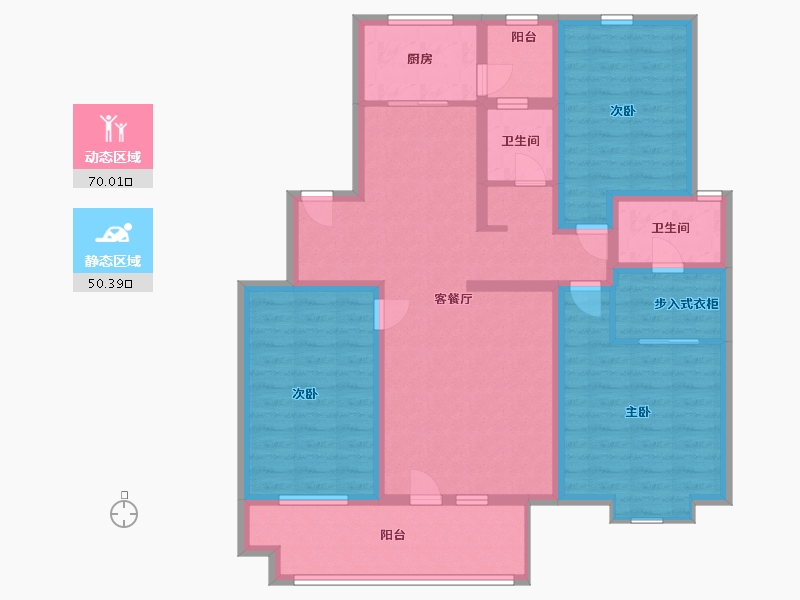 山东省-临沂市-掌舵龙湖-105.99-户型库-动静分区