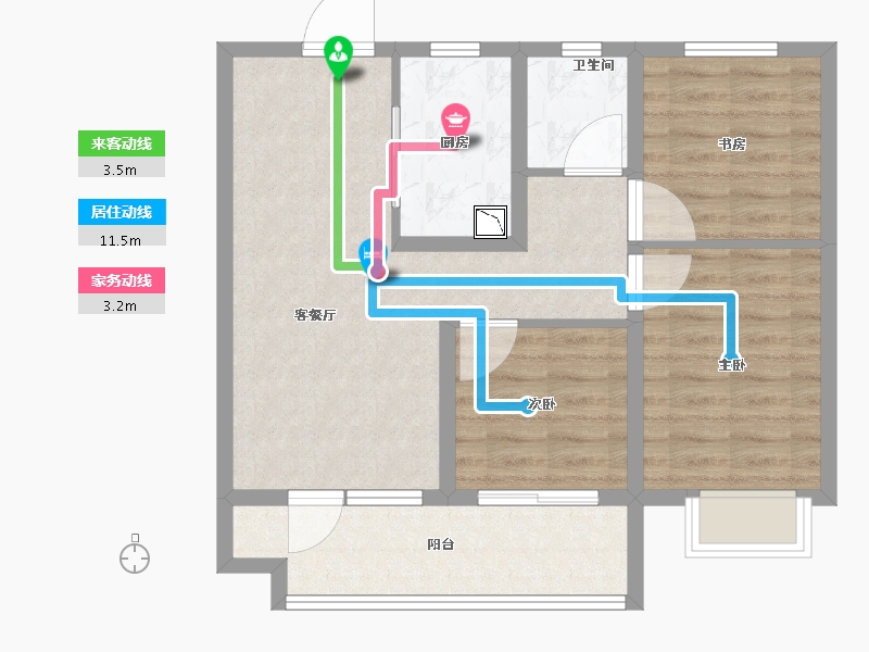 山东省-青岛市-卓越青岚郡-70.99-户型库-动静线