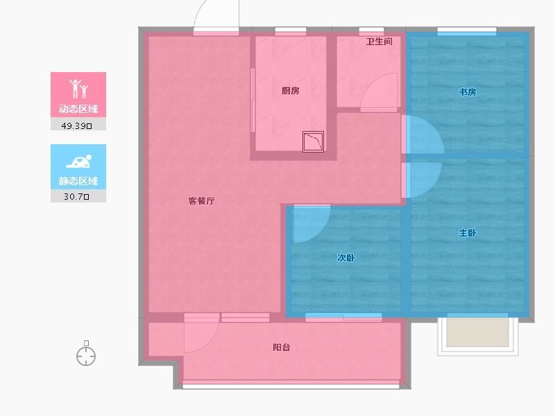 山东省-青岛市-卓越青岚郡-70.99-户型库-动静分区