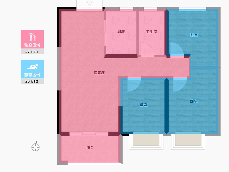 河南省-许昌市-正商书香华府-70.00-户型库-动静分区