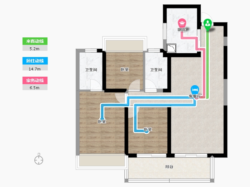 湖北省-宜昌市-保利山海大观-80.56-户型库-动静线