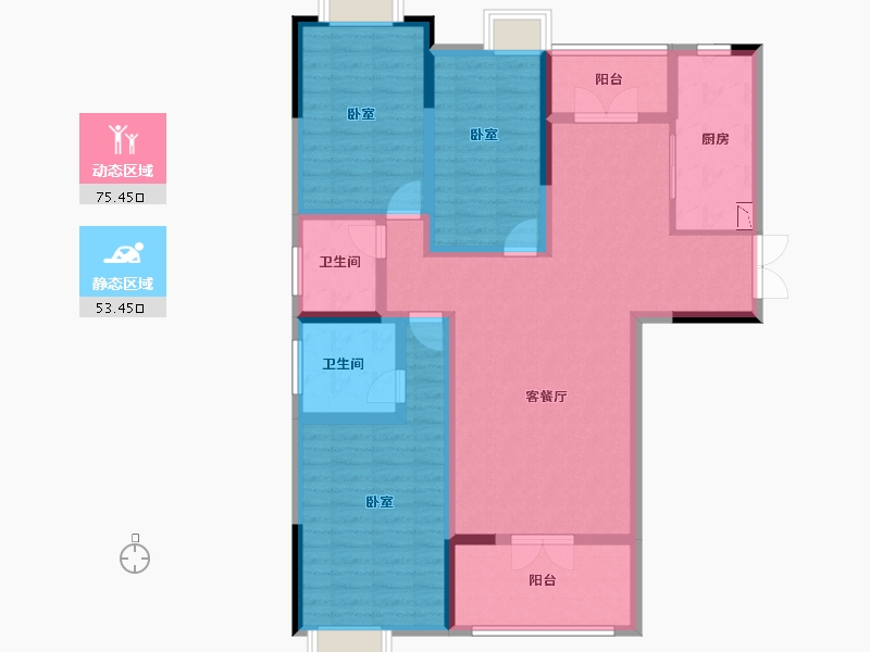 湖北省-襄阳市-丰源帝景-114.40-户型库-动静分区