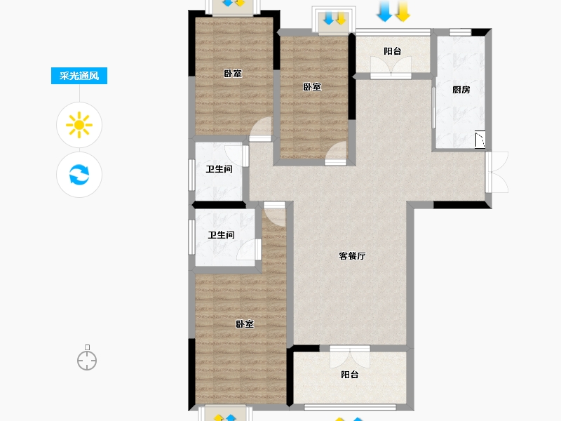 湖北省-襄阳市-丰源帝景-114.40-户型库-采光通风