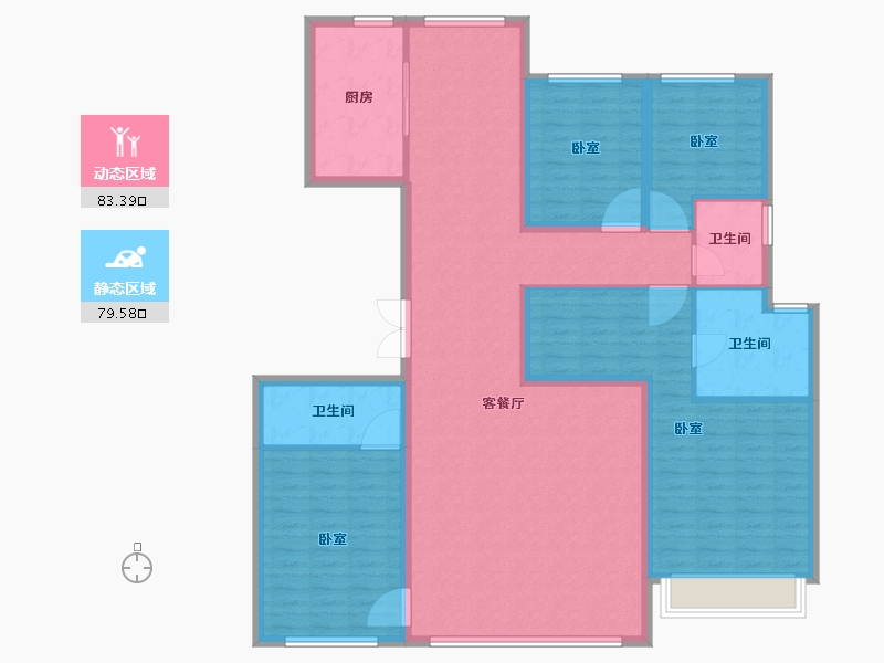 山东省-济南市-旅游路金茂府-148.01-户型库-动静分区