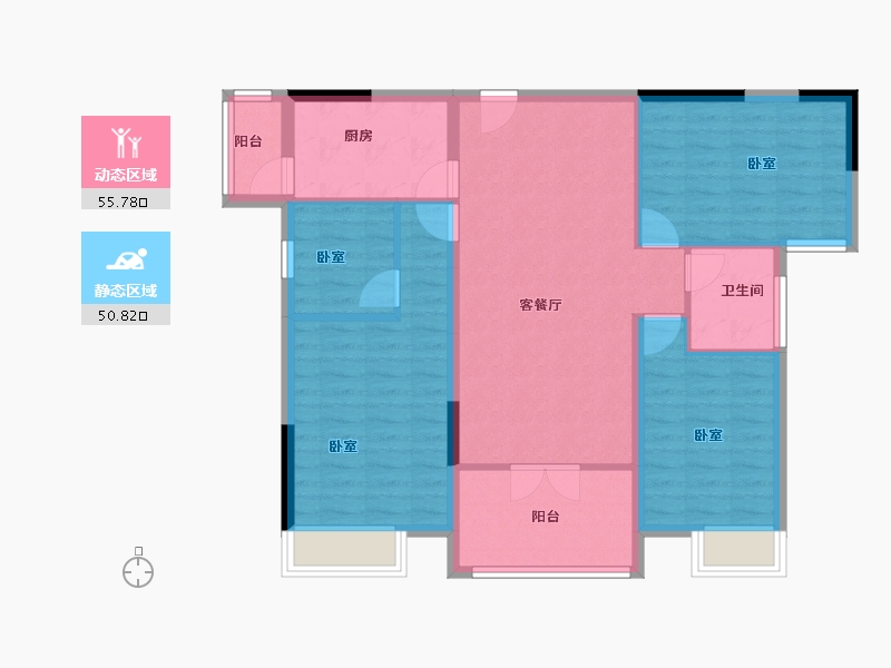 湖北省-襄阳市-丰源帝景-96.06-户型库-动静分区