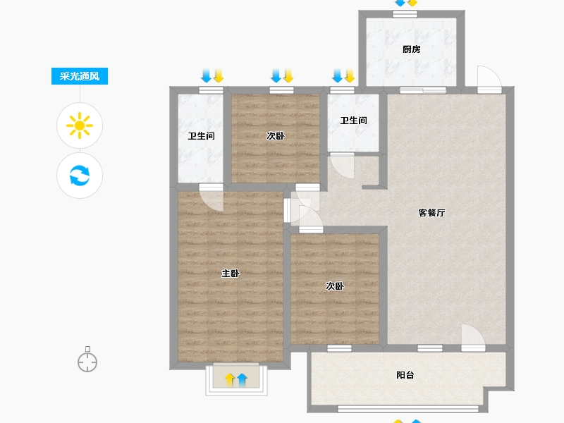 山东省-临沂市-掌舵龙湖-101.00-户型库-采光通风