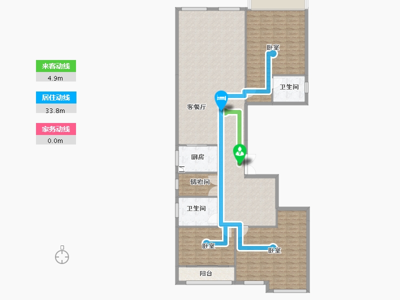 湖南省-株洲市-湘江公馆-155.58-户型库-动静线