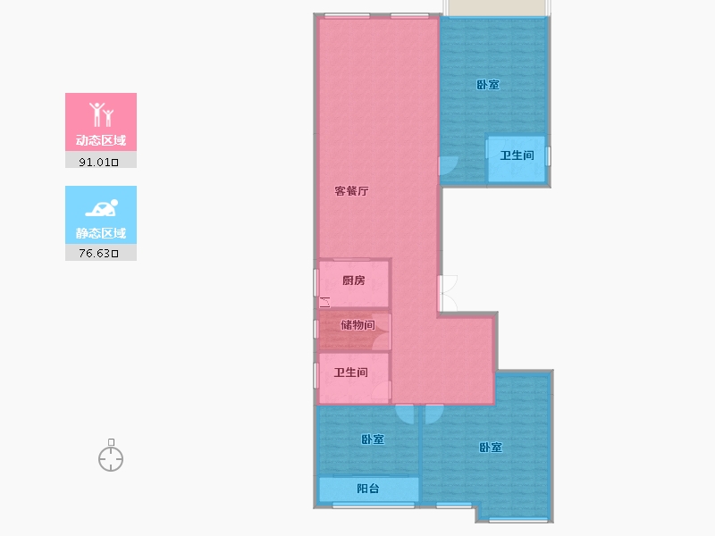 湖南省-株洲市-湘江公馆-155.58-户型库-动静分区