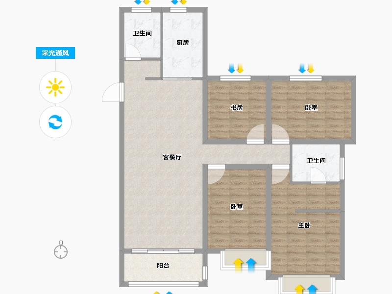 山东省-枣庄市-通盛世纪城-114.15-户型库-采光通风