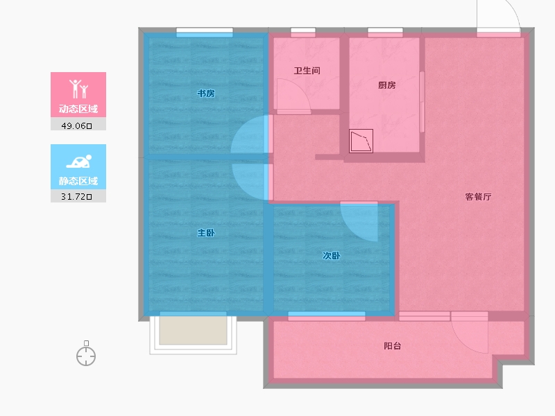 山东省-青岛市-卓越青岚郡-70.98-户型库-动静分区