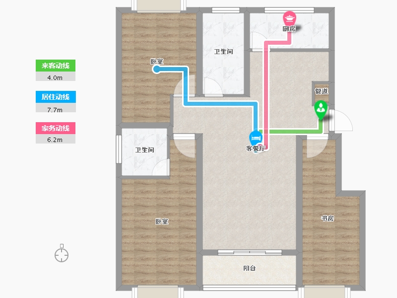 山东省-济南市-龙山东苑-103.01-户型库-动静线