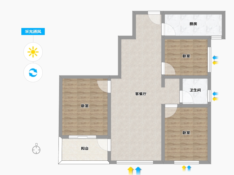 河南省-许昌市-千玺楽苑-95.27-户型库-采光通风