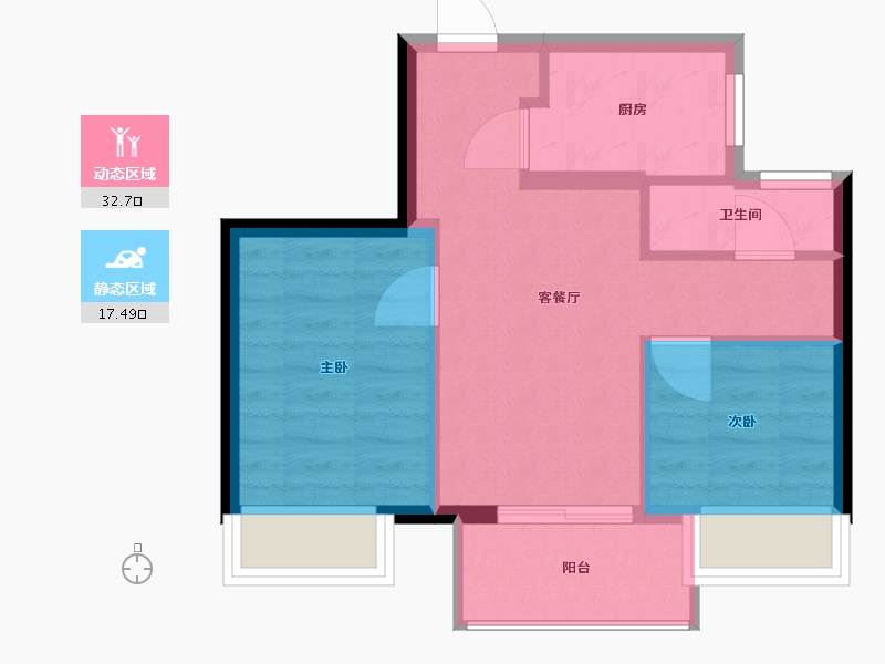 福建省-厦门市-招商半山云海-44.70-户型库-动静分区