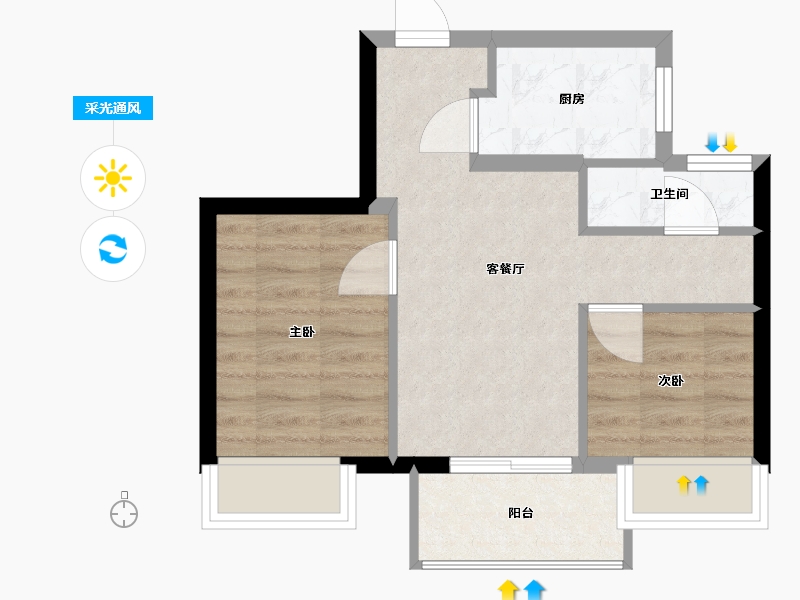 福建省-厦门市-招商半山云海-44.70-户型库-采光通风