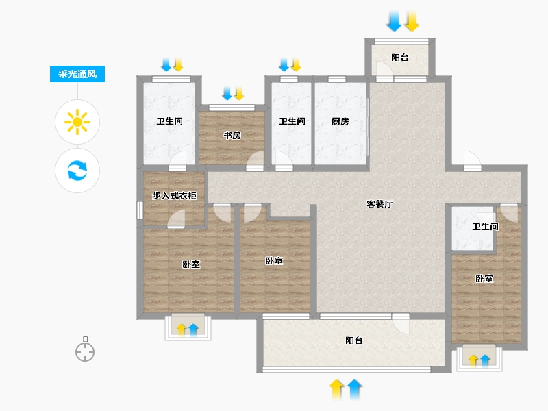 山东省-济宁市-红星瑞马世家-135.99-户型库-采光通风