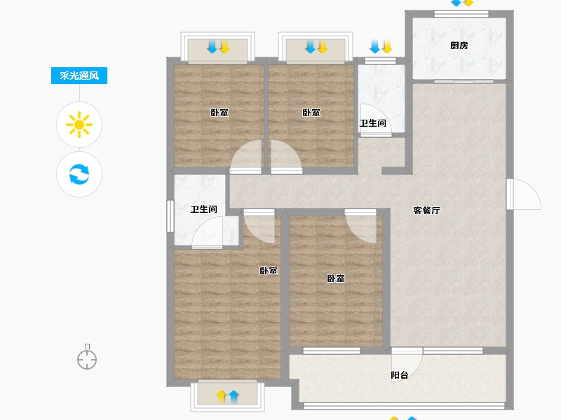 山东省-济宁市-红星瑞马世家-122.00-户型库-采光通风