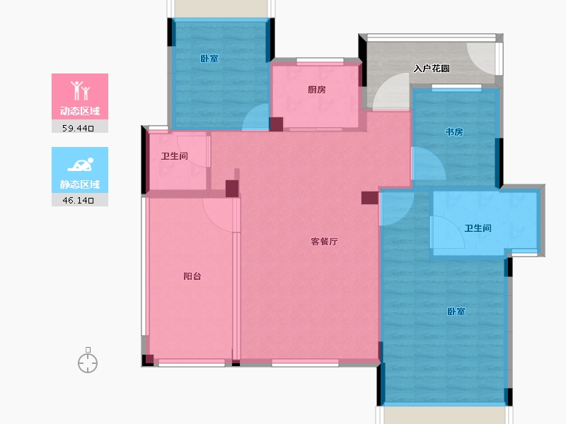 湖北省-宜昌市-梧桐邑·七贤台-102.00-户型库-动静分区