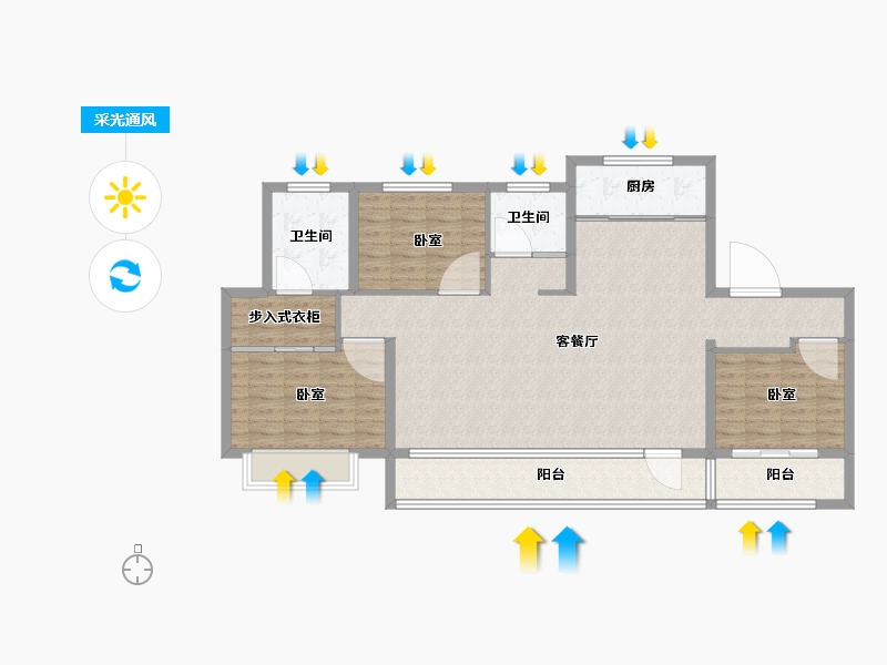 山东省-德州市-泽信喜园-112.90-户型库-采光通风