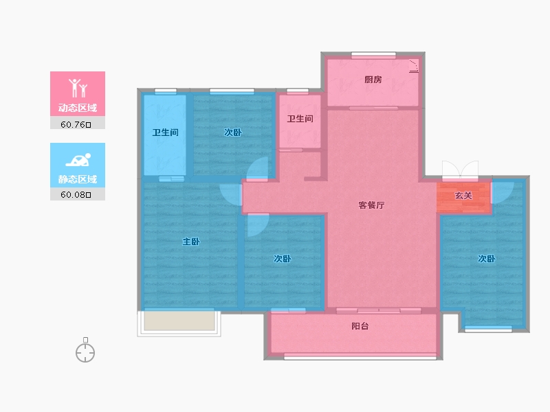 山东省-淄博市-蓝光雍锦半岛-108.00-户型库-动静分区