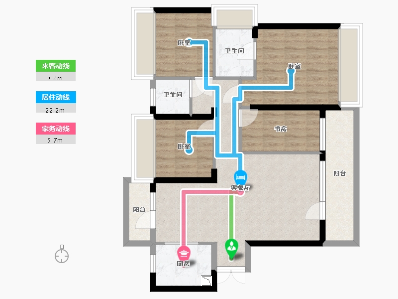 湖北省-武汉市-北大资源莲湖锦城-84.81-户型库-动静线